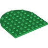 Green Plate 8 x 8 with Rounded End