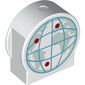 Duplo Brick 1 x 3 x 2 Round Top, Cut Away Sides with Globe with Red Dots Print