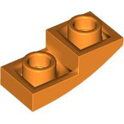 LEGO part 24201 Slope Curved 2 x 1 Inverted in Bright Orange/ Orange