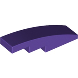 LEGO part 11153 Slope Curved 4 x 1 No Studs [Stud Holder with Symmetric Ridges] in Medium Lilac/ Dark Purple