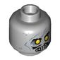Minifig Head Dead Strange, Zombie, Yellow Eyes, Sand Blue Markings and Scars, Open Mouth, Teeth print