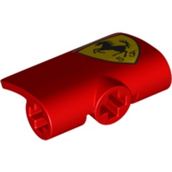 LEGO part 71682pr0007 Technic Panel Fairing 2 x 3 x 1 with Ferrari Logo print Left in Bright Red/ Red