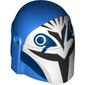 Helmet Mandalorian with Holes, White Front, Black Visor and Markings print