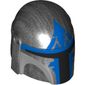 Helmet Mandalorian with Holes, Black Visor, Blue Markings Print