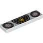 Tile 1 x 4 with Headlights, Grille, and Flowers Print