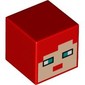 Minifig Head Special, Cube with Pixelated Nougat Face, Dark Turquoise Eyes Print