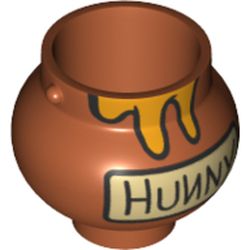 Minifig Pot Small with Handle Holders with Honey, 'Hunny' print