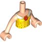 Minidoll Torso Girl, Yellow Dress, White Trim with Light Nougat Arms and Hands