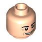 Minifig Head Harry Lime, Large Eyebrows, Mean Grin, Teeth, Gold Tooth Print