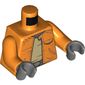 Torso Jacket, Open over Tan Undershirt, Belt Print (Ponda Baba), Orange Arms, Dark Bluish Gray Hands