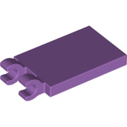 LEGO part 30350b Tile Special 2 x 3 with 2 Clips [Thick Open O Clips] in Medium Lavender