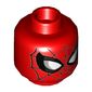 Minifig Head Spider-Man, Black Webbing, White Eyes with Silver Lines print