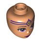 Minidoll Head Lavender Eyes, Medium Lavender Markings, Gold Jewel print