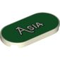 Tile Round 2 x 4 with 'Asia' on Green Background print