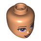 Minidoll Head Lavender Eyes, Dark Red Lips, Open Smile print