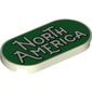 Tile Round 2 x 4 with 'North America' on Green Background print