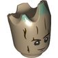 Minifig Head Special, Teen Groot with Sand Green Tips Print