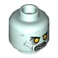 Minifig Head Captain America (Zombie), Yellow Eyes, Dark Bluish Gray Eye Shadow, Angry Showing Teeth print