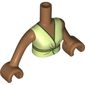 Minidoll Torso Woman with Yellowish Green Dress Print, Medium Nougat Arms with Hands