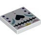 Tile 2 x 2 with Black Heart, Dark Purple Dots, Bright Pink / Dark Turquoise Decoration print