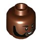 Minifig Head T'Challa, Beard, Raised Eyebrow, Smile with Teeth print