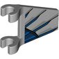 Flag 2 x 2 Trapezoid with Clips with Dark Blue/Blue/Silver Stripes/Wings print