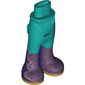Minidoll Hips and Trousers with Back Pockets and Dark Purple Boots with Gold Decoration Print