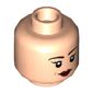 Minifig Head Captain Carter, Dark Brown Eyebrows, Dark Red Lips, Smile / Stern print