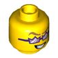 Minifig Head Spotlight, Dark Purple Crown Glasses, Nougat Eyebrows, Open Mouth Smile / Pursed Lips Print