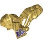 Fairing, Motorcycle, Racing (Sport) Bike with 1 x 2 Studs and Dark Purple and White Checks, '1' with Crown Print