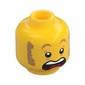 Minifig Head Clemmons, Nougat Eyebrows and Sideburns, Concerned / Open Mouth Scared Print