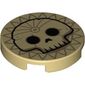 Tile Round 2 x 2 with Skull, Sun print