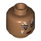 Minifig Head Valkyrie, White Lines over Eyes, Eyelashes, Dark Red Lips Print