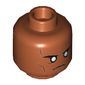 Minifig Head The Watcher, White Eyes, Cheek Lines, Serious Print