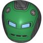 Large Figure Shoulder Cover, Armor, Round, Smooth with Green Robot / Hydra Stomper print