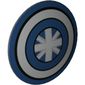 Shield Round Bowed with Dark Blue and Silver Circles, Star print