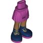 Minidoll Hips and Short Skirt with Dark Blue Shoes, Gold Decorations Print