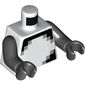 Torso Pixelated Black and Grey Squares print, Black Arms and Hands
