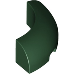 LEGO part 65617 Brick Round Corner 3 x 3 x 1 with Bottom Cut Outs [No Studs] [1/4 Arch] in Earth Green/ Dark Green