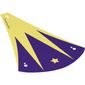 Roof, Long, Dark Purple and Bright Light Yellow Sections, Bright Light Yellow Stars Print