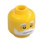 Minifig Head Santa, White and Gray Eyebrows and Beard, Smile Print