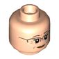 Minifig Head Kathi Dooley, Reddish Brown Glasses and Closed Mouth / Copper Glasses and Open Mouth Print