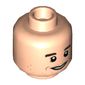 Minifig Head Antoni, Dark Brown Eyebrows, Open Mouth Smile / Closed Mouth Smile Print
