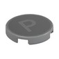 Tile Round 2 x 2 with Bottom Stud Holder with 'P' on Black Background Print