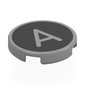 Tile Round 2 x 2 with Bottom Stud Holder with 'A' on Black Background Print