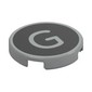 Tile Round 2 x 2 with Bottom Stud Holder with 'G' on Black Background Print