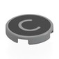 Tile Round 2 x 2 with Bottom Stud Holder with 'C' on Black Background Print