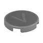 Tile Round 2 x 2 with Bottom Stud Holder with 'V' on Black Background Print
