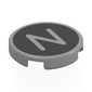 Tile Round 2 x 2 with Bottom Stud Holder with 'N' on Black Background Print