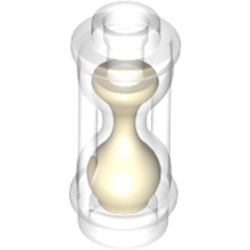 LEGO part 23945pat0002 Equipment Hourglass with Tan Sand Pattern in Transparent/ Trans-Clear